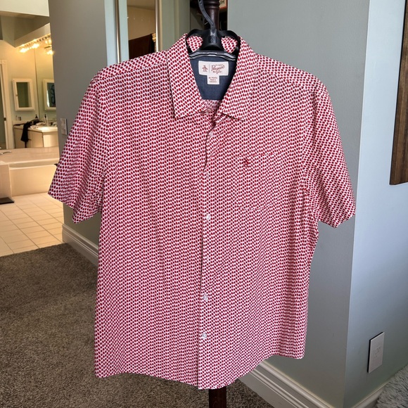 Men’s Penguin Red Pepper 🌶️ Button Down Short Sleeve Shirt SIZE XL - Picture 2 of 4